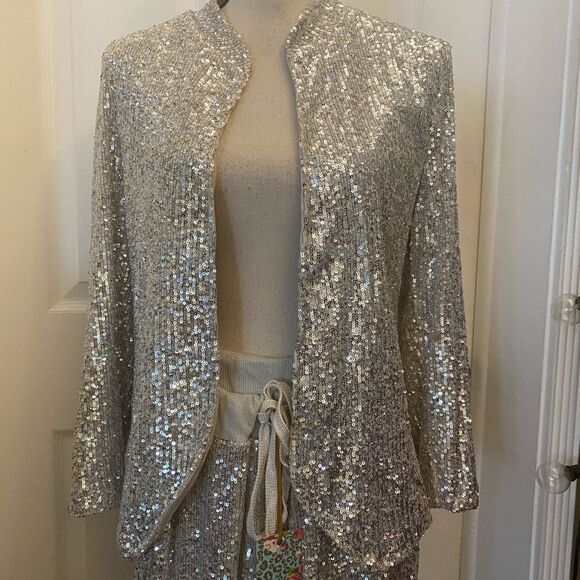 Lulumora sequinned set ( joggers+ blazer), S - Picture 9 of 12